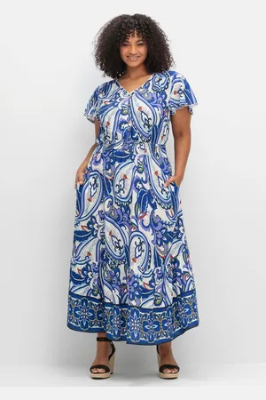 Sheego Druckkleid »Maxikleid im Paisleymuster, mit Smokbund«, im Paisleymuster, mit Smokbund