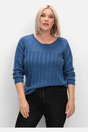Sheego Rundhalspullover »Pullover mit 3D-Strickmuster«, mit 3D-Strickmuster