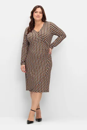 Sheego Jerseykleid »Jerseykleid in Wickeloptik, mit Grafikprint«, in Wickeloptik, mit Grafikprint