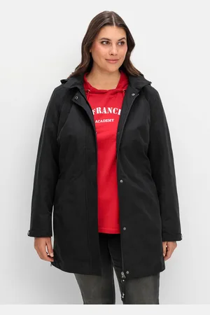 Sheego Outdoorjacke »Funktions-Parka mit gestreiftem Futter, wasserabweisend«, mit Kapuze, mit gestreiftem Futter, wasserabweisend