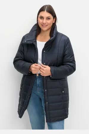 Sheego Steppjacke »Wasserabweisende Steppjacke mit hohem Stehkragen, wasserabweisend«, ohne Kapuze, mit hohem Stehkragen, wasserabweisend