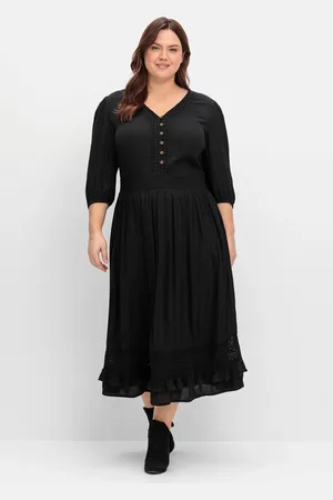Sheego Maxikleid »Maxikleid mit weitem, gefütterten Rockteil«, mit weitem, gefütterten Rockteil