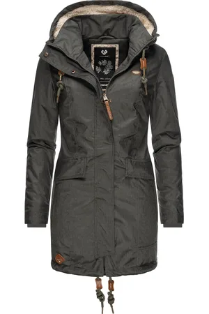 Ragwear Wintermantel »Winterjacke Tunned«, stylischer Winterparka mit Teddyfell Innenfutter