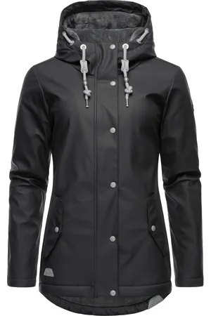 Ragwear Regenjacke »Regenjacke Marge«, mit Kapuze, warm gefütterter Damen Winter Regenmantel