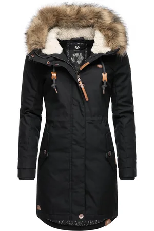 Ragwear Wintermantel »Parka Tawny«, stylischer Winterparka mit großer Kapuze und Kunstfellkragen