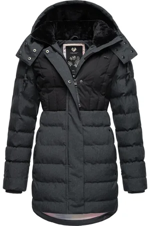 Ragwear Wintermantel »Winterjacke Ashanta Block«, Wasserdichter gesteppter Winterparka mit gefütterter Kapuze