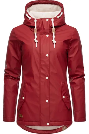 Ragwear Regenjacke »Regenjacke Marge«, mit Kapuze, warm gefütterter Damen Winter Regenmantel
