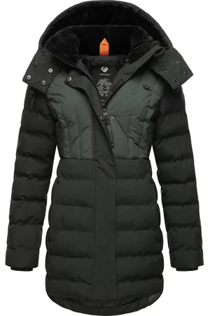 Ragwear Wintermantel »Winterjacke Ashanta Block«, Wasserdichter gesteppter Winterparka mit gefütterter Kapuze
