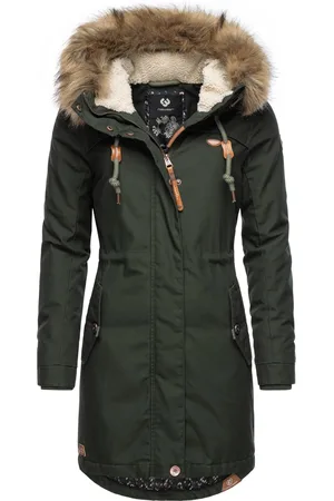 Ragwear Wintermantel »Parka Tawny«, stylischer Winterparka mit großer Kapuze und Kunstfellkragen