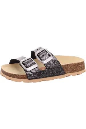 Superfit Pantolette »Fußbettpantoffel VIOS WMS: Mittel«, Schlappen, Hausschuh mit Glitzer, Größenschablone zum Download