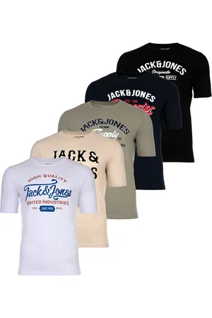 JACK & JONES T-Shirt »T-Shirt JJLEOGRA TEE CREW NECK 5PK 5er Pack«