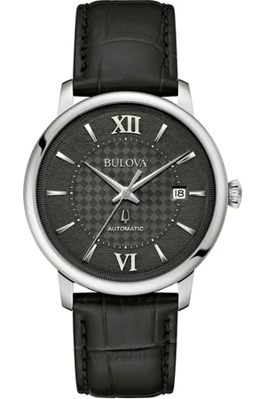 BULOVA Automatikuhr, Armbanduhr, Herrenuhr, Mechanische Uhr, Lederarmband, analog