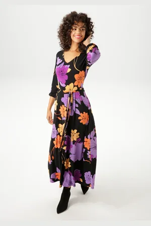 Aniston Maxikleid, (mit abnehmbarem Bindeband), mit großflächigen, farbharmonischen Blumen bedruckt - NEUE KOLLEKTION