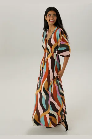 Aniston Maxikleid, mit weiten, 3/4-langen Ärmeln - NEUE KOLLEKTION