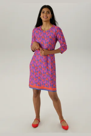 Aniston Jerseykleid, mit ausdrucksvollem Retro-Muster Allover - NEUE KOLLEKTION