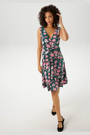 Aniston Sommerkleid, mit malerischen Blumendruck - jedes Teil ein Unikat - NEUE KOLLEKTION