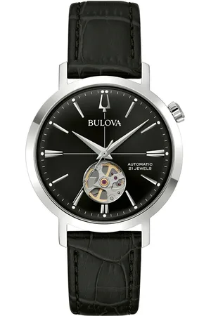 BULOVA Automatikuhr, Armbanduhr, Herrenuhr, Mechanische Uhr, Lederarmband, analog