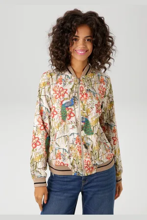 Aniston Blouson, mit farbenfrohen Pfauen und Blumen bedruckt - NEUE KOLLEKTION