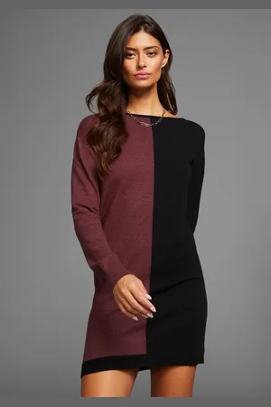 Laura Scott Strickkleid, mit zweifarbigem Design