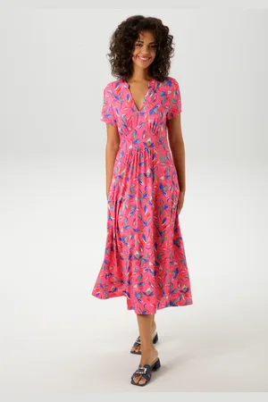 Aniston Sommerkleid, mit kunstvollen Blüten und Blättern bedruckt - NEUE KOLLEKTION