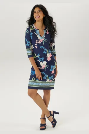 Aniston Jerseykleid, mit modisch gemusterter Zickzack Bordüre - NEUE KOLLEKTION