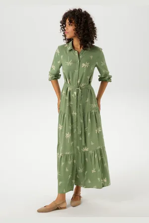 Aniston Maxikleid, (mit abnehmbarem Bindeband), mit Palmen bedruckt - jedes Teil ein Unikat - NEUE KOLLEKTION
