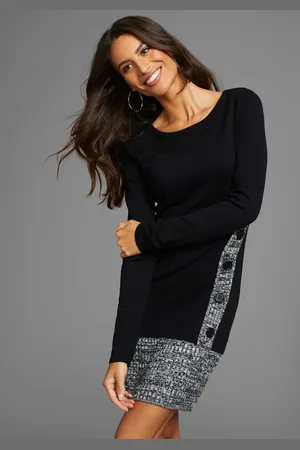 Laura Scott Strickkleid, mit modischer Zierknopfleiste