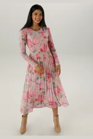 Aniston Midikleid, in Mesh-Qualität und floralem Muster - NEUE KOLLEKTION