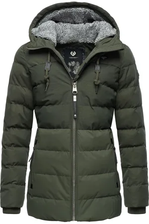 Ragwear Wintermantel »Winterjacke Quantic«, stylische Steppjacke mit Teddyfell-Kapuze