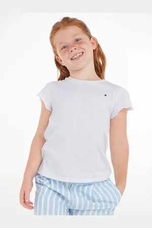 Tommy Hilfiger T-Shirt »ESSENTIAL RUFFLE SLEEVE TOP«, mit gewelltem Ärmelabschluss