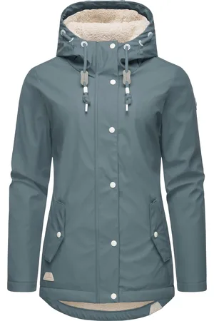 Ragwear Regenjacke »Regenjacke Marge«, mit Kapuze, warm gefütterter Damen Winter Regenmantel
