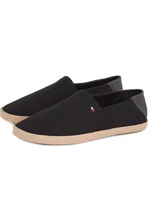 Tommy Hilfiger Slipper »HILFIGER ESPADRILLE CORE TEXTILE«, Schlupfschuh, Espadrilles, Sommerschuh, Kontrastbesatz an der Ferse