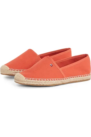Tommy Hilfiger Espadrille »FLAG CANVAS ESPADRILLE«, Slipper, Flats, Bequemschuh mit Bastbezug und Ziernähten