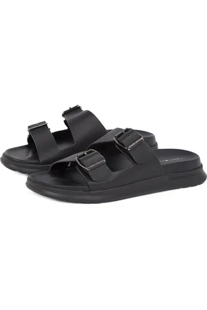 Tommy Hilfiger Pantolette »D DENSITY HILFIGER LTH SAND«, Sommerschuh, Bequemschuh, Schlupfschuh mit verstellbaren Schnallen