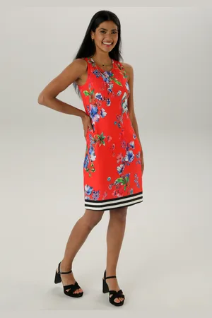 Aniston Sommerkleid, mit farbharmonischem Blütendruck - NEUE KOLLEKTION