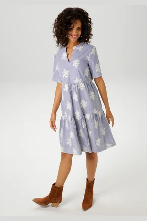 Aniston Sommerkleid, gestreift und mit aufwändigen Stickereien verziert - NEUE KOLLEKTION
