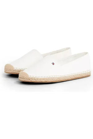 Tommy Hilfiger Espadrille »FLAG CANVAS ESPADRILLE«, Slipper, Flats, Bequemschuh mit Bastbezug und Ziernähten
