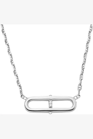 Fossil Kette mit Anhänger »Schmuck Geschenk Silber 925 Halskette Heritage, JFS00636040«, mit Zirkonia (synth.)