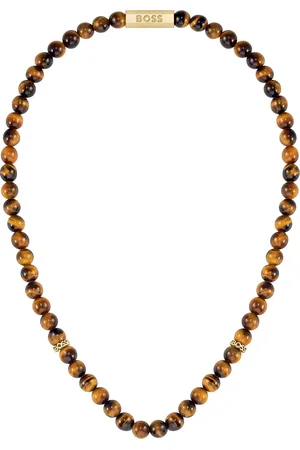 HUGO BOSS Edelstahlkette »SPHERE, 1580663«, mit Tigerauge