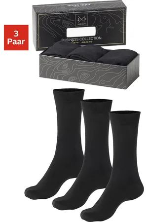 john devin Businesssocken, (Packung, 3 Paar), mit längerer Schaftlänge, verpackt in einer Box