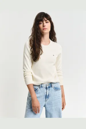 GANT Rundhalspullover »CLASSIC COTTON C-NECK«, mit Zopfstrickmuster