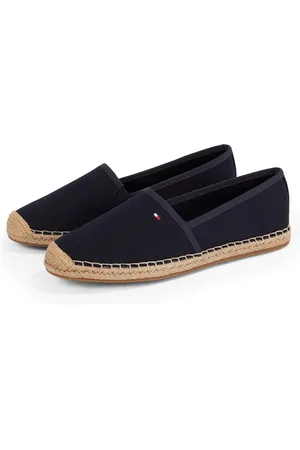Tommy Hilfiger Espadrille »FLAG CANVAS ESPADRILLE«, Slipper, Flats, Bequemschuh mit Bastbezug und Ziernähten
