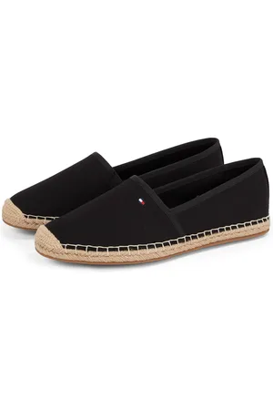 Tommy Hilfiger Espadrille »FLAG CANVAS ESPADRILLE«, Slipper, Flats, Bequemschuh mit Bastbezug und Ziernähten