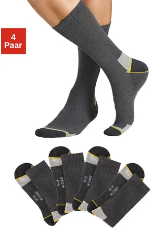 john devin Arbeitssocken, (Packung, 4 Paar), Mit Hochfersen und Überzehen Plüsch