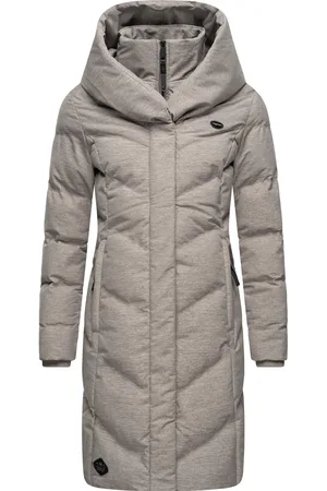 Ragwear Steppmantel »Wintermantel Natalka Melange«, wasserdichter Damen Wintermantel mit gefütterter Kapuze