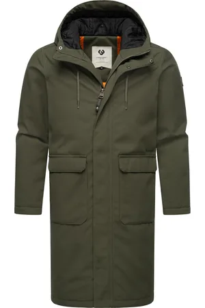 Ragwear Wintermantel »Wintermantel Mr Them Long«, lange wasserdichte Herren Winterjacke mit Kapuze