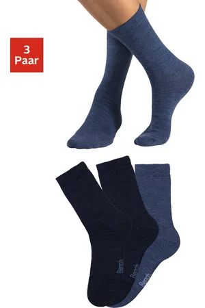 Bench Socken, (Packung, 3 Paar), Herrensocken mit wärmender Wolle