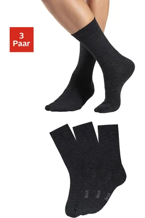 Bench Socken, (Packung, 3 Paar), Herrensocken mit wärmender Wolle