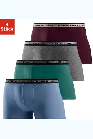Authentic Underwear Boxer »Boxershorts für Herren«, (Packung, 4 St.), schwarzer Webbund mit Logoschriftzug