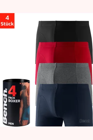 Bench Boxer »Boxershorts für Herren«, (Dose, 4 St.), in der Dose mit kleinem Logodruck auf dem Bein